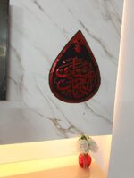 کتیبه مخمل اشک پولک‌دوزی شده مشکی | کتیبه مذهبی مخملی ۳۹×۵۲ سانتی‌متر - تصویر 5